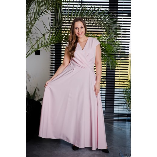 Pudrowo-różowa Sukienka LOREDANA Plus Size 50 TONO