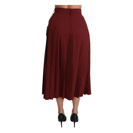 High Waist Pleated Wool Skirt Dolce & Gabbana IT38|XS promocja showroom.pl
