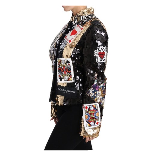 Black Crystal Card Deck Queen Jacket Dolce & Gabbana 46 IT showroom.pl okazja