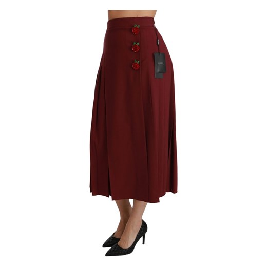 High Waist Pleated Wool Skirt Dolce & Gabbana IT38|XS okazyjna cena showroom.pl