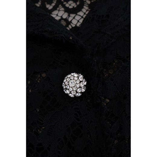 Crystal Button Floral Lace Shirt Dolce & Gabbana IT40|S okazja showroom.pl