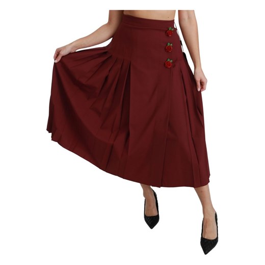 High Waist Pleated Wool Skirt Dolce & Gabbana IT38|XS okazja showroom.pl