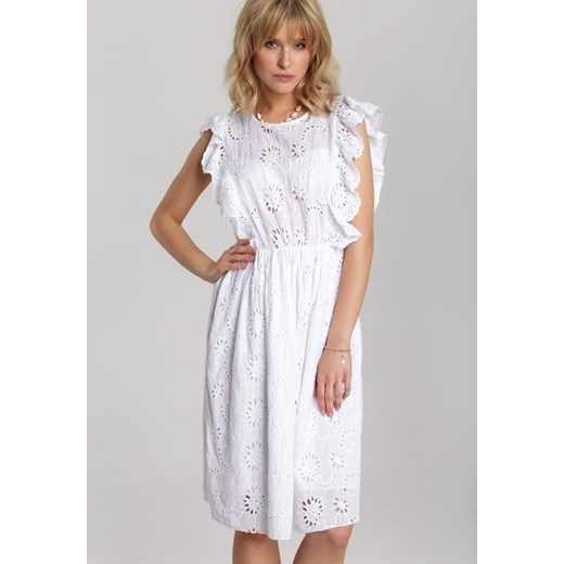 Biała Sukienka Elisabetta Renee S/M okazyjna cena Renee odzież