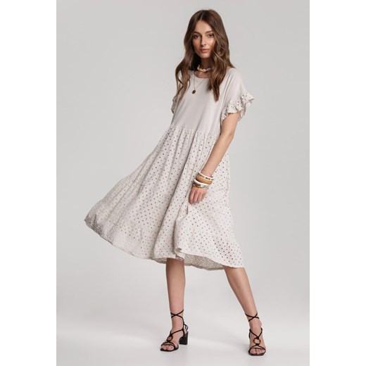 Jasnobeżowa Sukienka Rhesise Renee M/L promocja Renee odzież