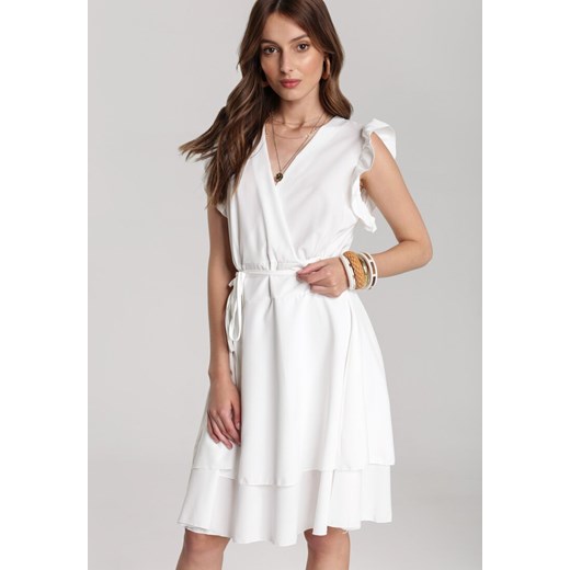 Biała Sukienka Ivetta Renee S/M promocyjna cena Renee odzież