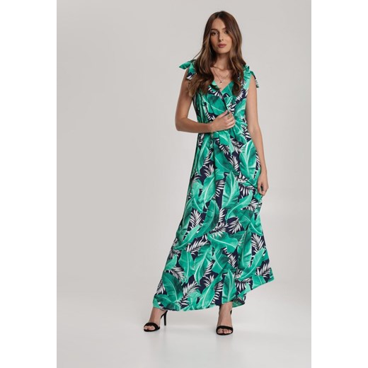 Granatowo-Zielona Sukienka Aquirin Renee S/M okazyjna cena Renee odzież