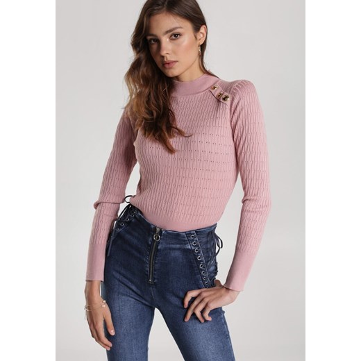 Różowy Sweter Amali Renee S/M Renee odzież