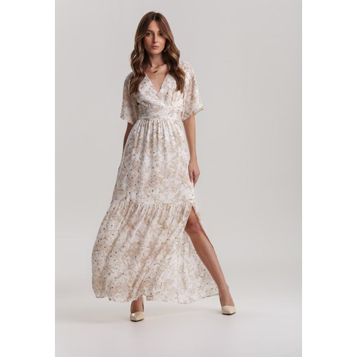Biało-Beżowa Sukienka Kahlithe Renee L/XL Renee odzież