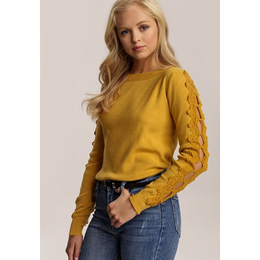 Żółty Sweter Vilinlea Renee M/L Renee odzież