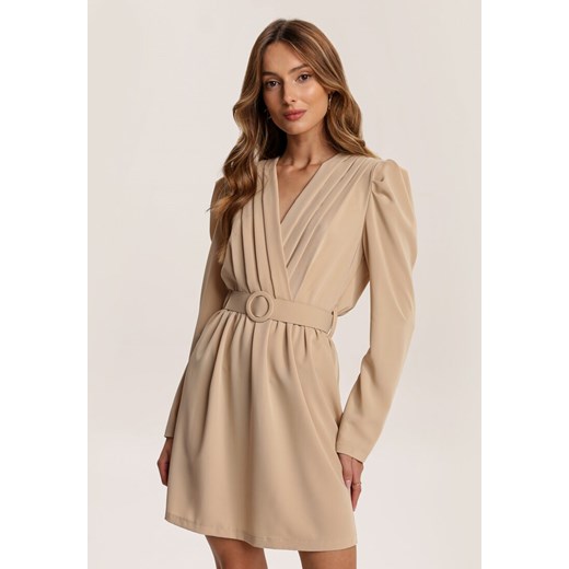 Jasnobeżowa Sukienka Salalodia Renee S/M Renee odzież