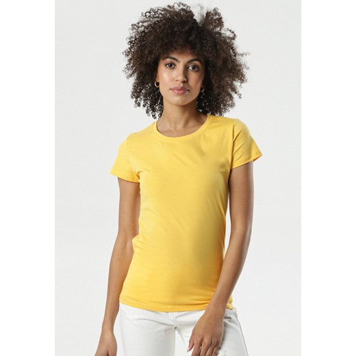 Żółty T-shirt Velma Born2be S/M Born2be Odzież wyprzedaż