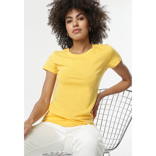 Żółty T-shirt Velma Born2be L/XL okazyjna cena Born2be Odzież