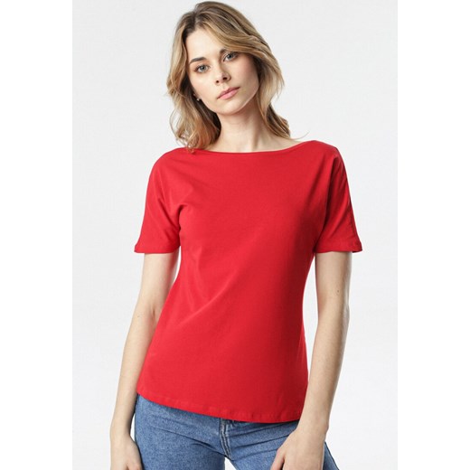 Czerwony T-shirt Laigana Born2be S promocja Born2be Odzież