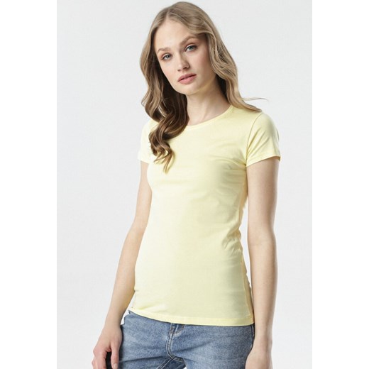Żółty T-shirt Echolaira Born2be XL okazja Born2be Odzież