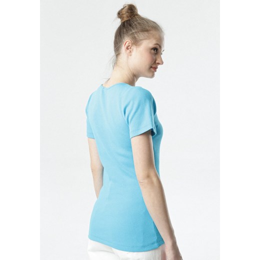 Niebieski T-shirt Ananore Born2be L/XL Born2be Odzież okazyjna cena