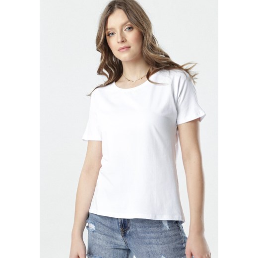 Biały T-shirt Aclurgh Born2be M promocyjna cena Born2be Odzież