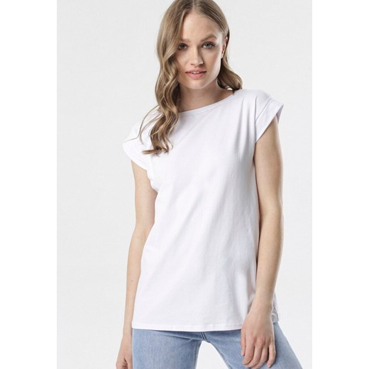 Biały T-shirt Noebelle Born2be XL promocja Born2be Odzież