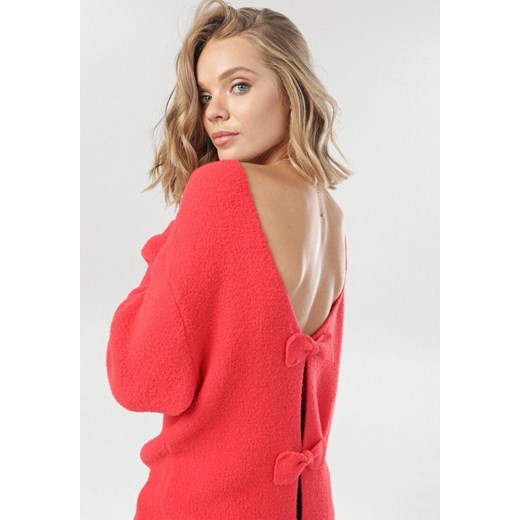 Sweter damski Born2be gładki/gładka Odzież Damska QK czerwony OLBL Sweter damski Born2be gładki/gładka Odzież Damska QK czerwony OLBL