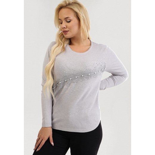 Sweter damski Born2be Odzież Damska WQ szary HIMS Sweter damski Born2be Odzież Damska WQ szary HIMS