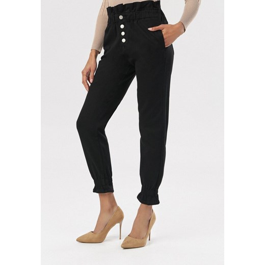 Czarne Spodnie Kallinope ze sklepu Born2be Odzież w kategorii Spodnie damskie - zdjęcie 95035414