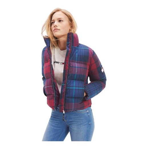 TOMMY JEANS DW0DW07098 COTTON CHECK JACKET AND JACKETS Women BURGUNDY Tommy Jeans S showroom.pl okazja