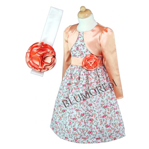 Komplet sukienka, bolerko, opaska 74 - 116 Sonia blumore-pl bialy balowe