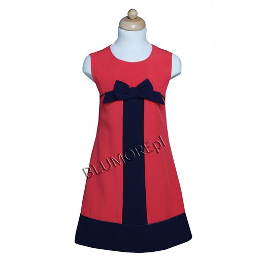 Sukienka dla dziewczynki modny fason 104 - 128 Paulinka blumore-pl czerwony cytrusowe