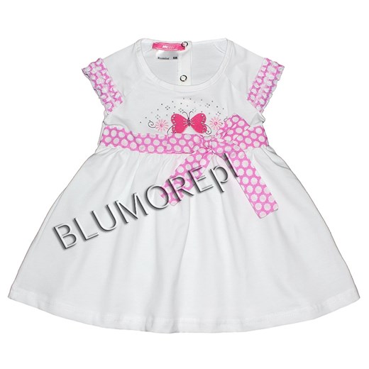 Sukienka dla dziewczynki na lato 68 - 86 Konstancja blumore-pl bialy abstrakcyjne wzory