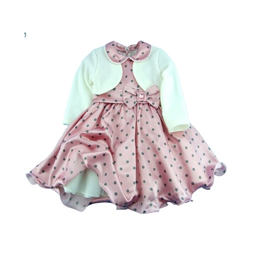 Komplet dla dziewczynki sukienka z bolerkiem 80 - 128 blumore-pl bezowy bawełniane