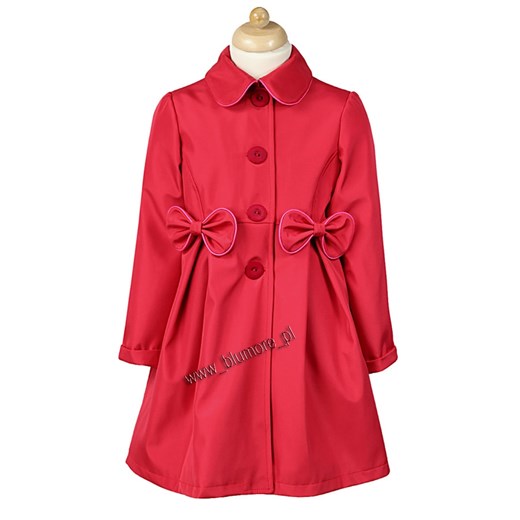 Czerwony płaszczyk na wiosnę dla dziewczynki 86 - 134 blumore-pl czerwony dziewczęce
