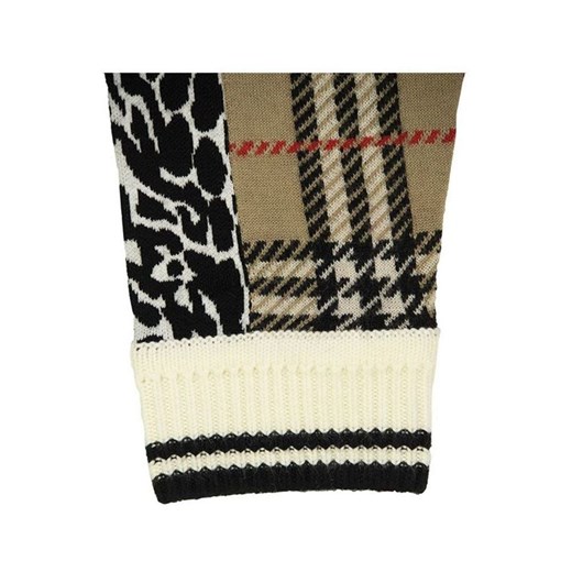 Check and Leopard Merino Wool Sweater Dress Burberry 12y showroom.pl