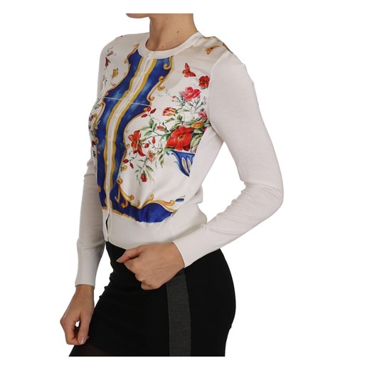 Majolica Cardigan Floral Silk Sweater Dolce & Gabbana IT38 | XS okazyjna cena showroom.pl