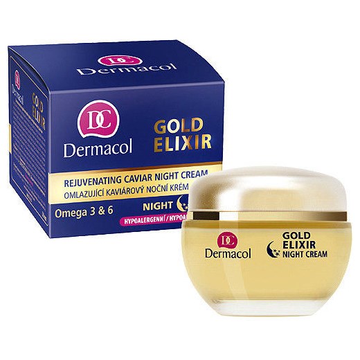 Dermacol Gold Elixir Rejuvenating Caviar Night Cream 50ml W Krem do twarzy Wszystkie typy skóry perfumy-perfumeria-pl niebieski krem nawilżający