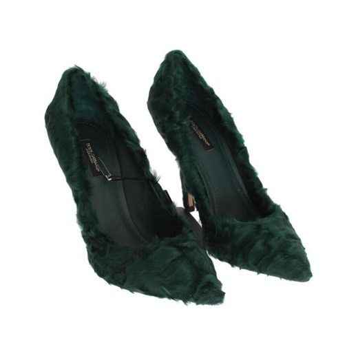 Green Xiangao Lamb Fur Leather Pumps Dolce & Gabbana 40 okazja showroom.pl