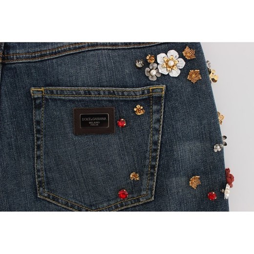 Crystal Roses Heart Embellished Jeans Dolce & Gabbana 38 IT showroom.pl wyprzedaż