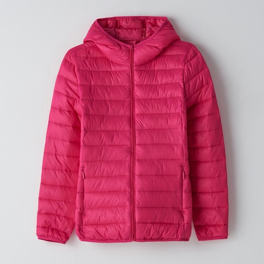 Cropp - Pikowana kurtka puchowa z kapturem - Różowy Cropp XL Cropp