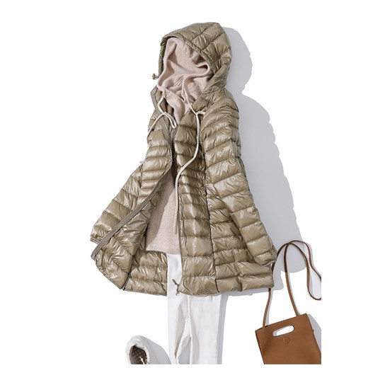 Długi płaszcz zimowy damski z kapturem Alexiss L Super-store