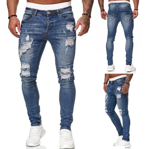 Męskie spodnie jeansy z dziurami i przetarciami Alexiss XL Super-store