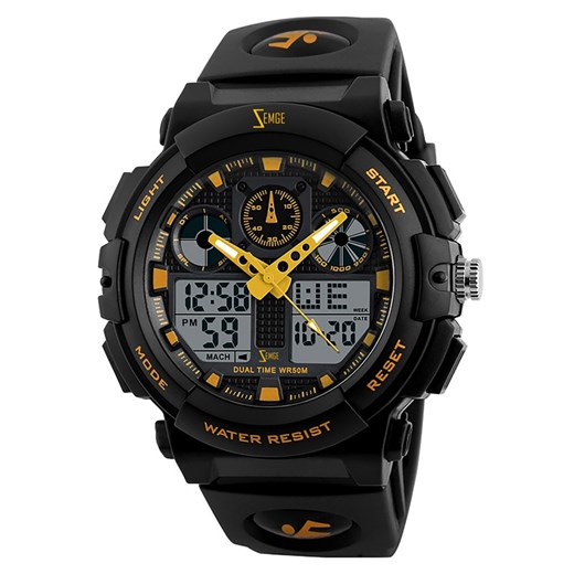 Czarno-żółty męski zegarek na silikonowym pasku ZEMGE | SPORT –  ZS1070M Zemge  Super-store