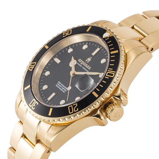 Oryginalny złoty zegarek męski stalowy diver Argonau Argonau  Super-store okazyjna cena