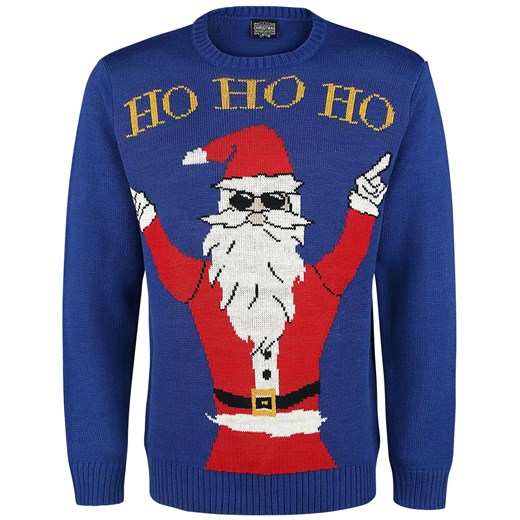 Ugly Christmas Sweater - Ho Ho Ho - Christmas jumper - niebieski S EMP