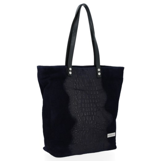 Shopper bag Vittoria Gotti bez dodatków czarna duża na ramię wakacyjna 