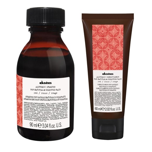 Davines Alchemic Red | Minizestaw do włosów czerwonych i mahoniowych: szampon 90ml + odżywka koloryzująca 60ml Davines Estyl.pl