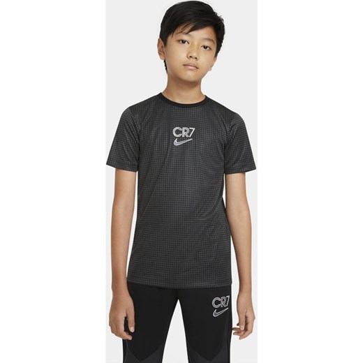 Koszulka piłkarska z krótkim rękawem dla dużych dzieci Nike Dri-FIT CR7 - Czerń Nike L Nike poland