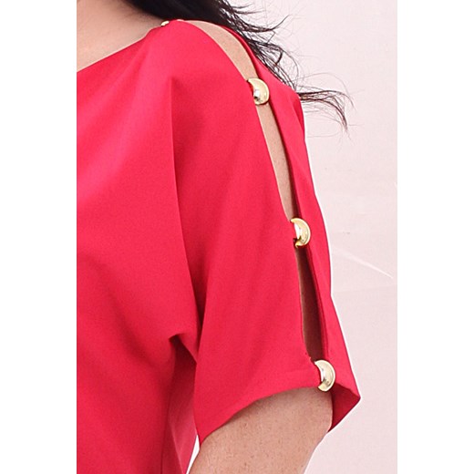 Oscar Fashion sukienka czerwona midi 