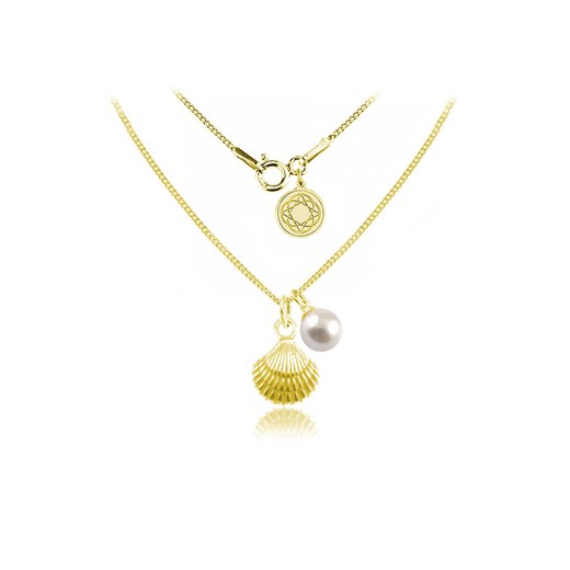 Srebrny naszyjnik Marina z muszelką i perłą Swarovski® - 24k złocenie Lian Art Lian Art