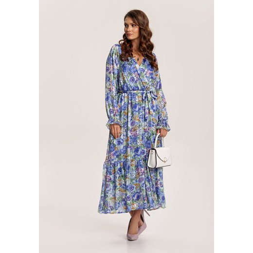Niebieska Sukienka Ryrevera Renee M/L promocyjna cena Renee odzież