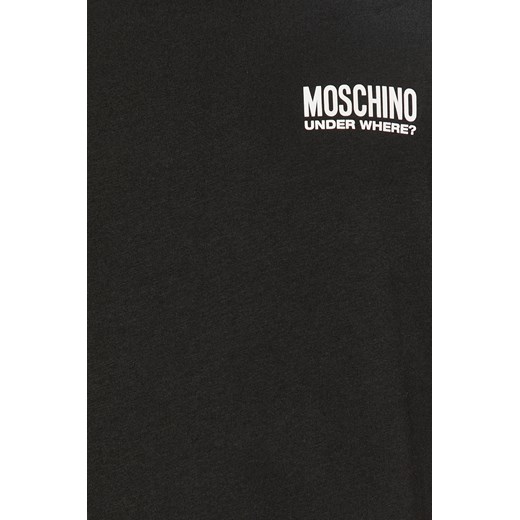 Czarny t-shirt męski Moschino z krótkim rękawem bawełniany 