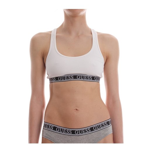 GUESS W82Z00 JR017 LOGO BRALETTE TOP AND BODY LONGWEAR Women White Guess XS promocja showroom.pl