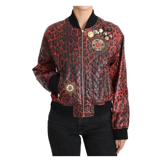 Leopard Button Crystal Jacket Dolce & Gabbana 42 IT okazyjna cena showroom.pl